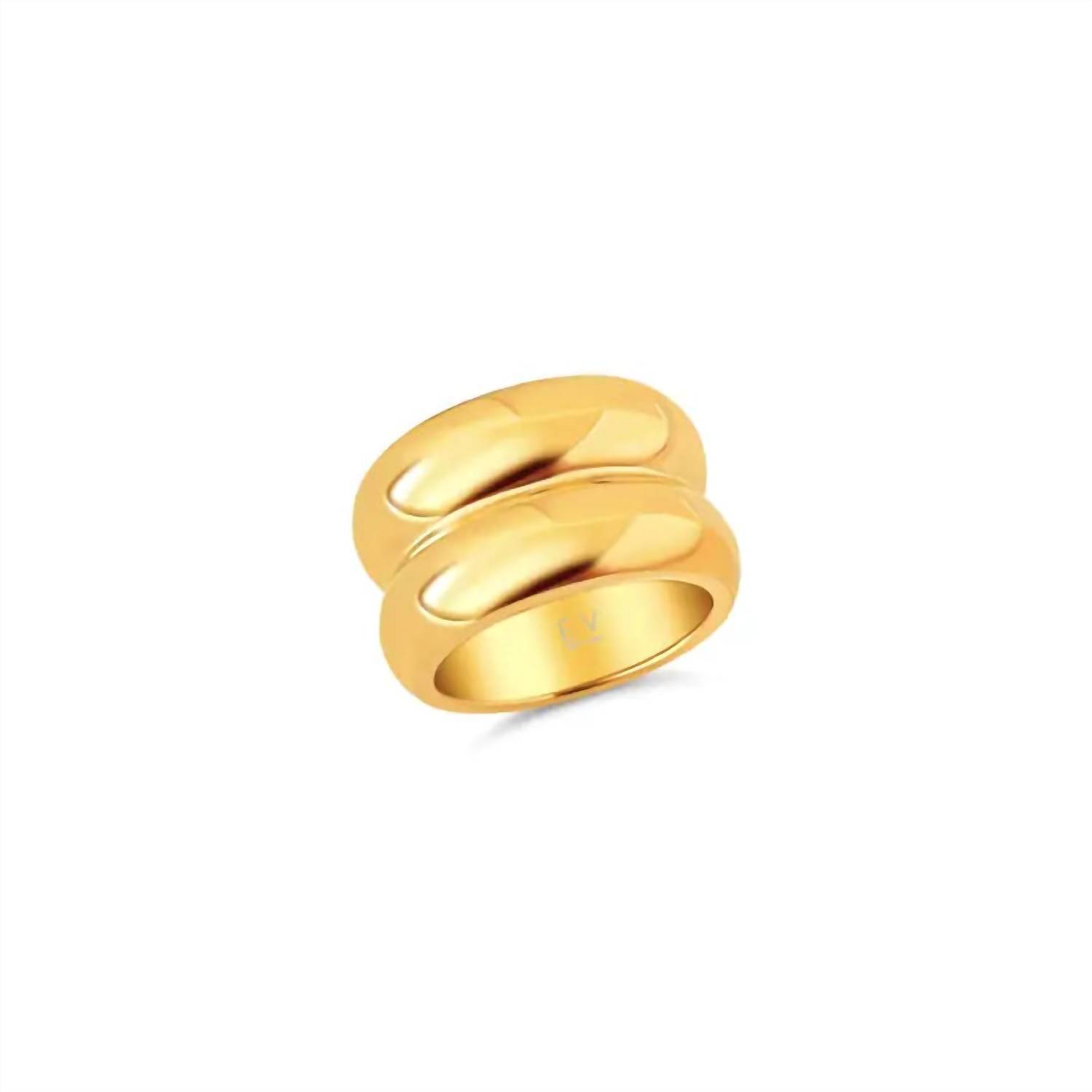 New Ellie Vail Rhett Double Layer Ring In Gold